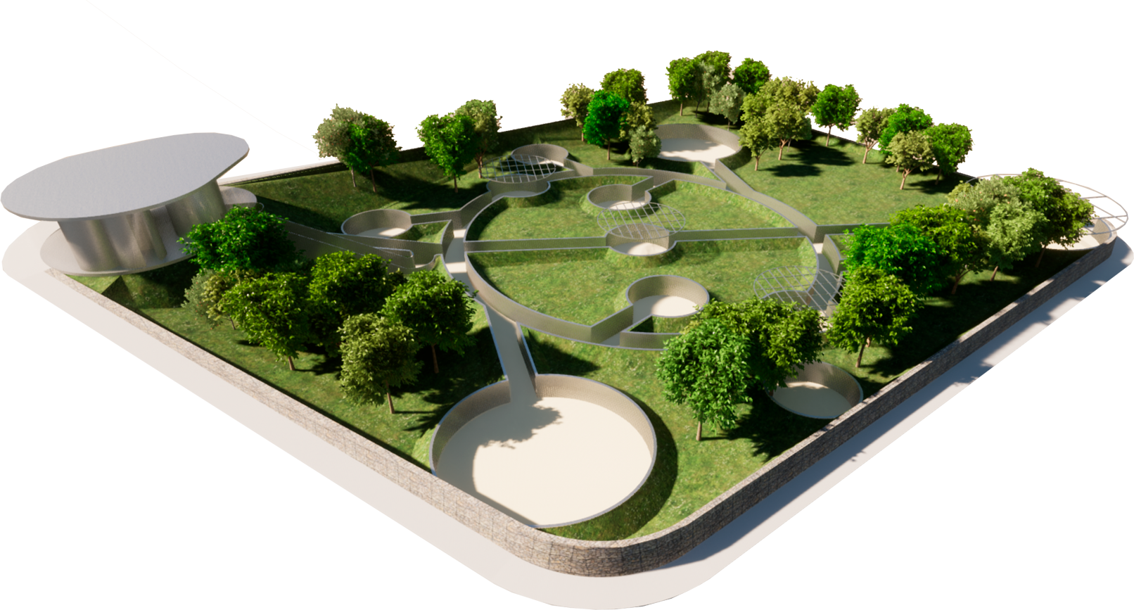 Jardim Sensorial com Arquitectura do atelier Oval